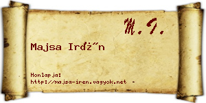 Majsa Irén névjegykártya